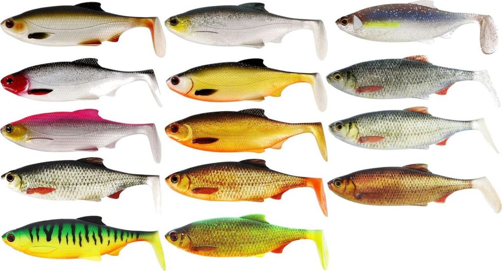 Westin 14cm Ricky the Roach Shadtail 42g - Gummifisch, Farbe:Firetiger Rudd