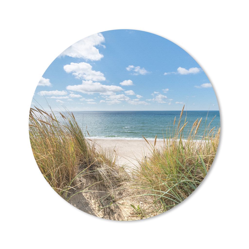 MuchoWow Mauspad Mousepad Düne - Gras - Meer - Strand 20x20 cm - Mousepads - Maus Mat - Pad - Mausunterlage - Schreibtischmatte
