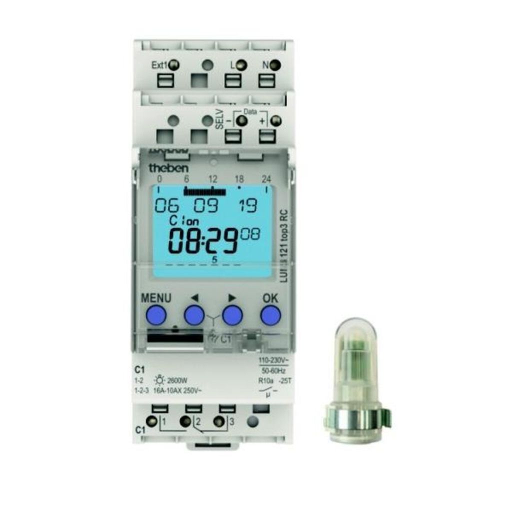 Theben LUNA 121 top3 RC AL 1-Kanal Dämmerungsschalter Zeitschaltuhr 1210130