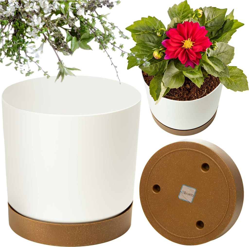 Blumentopf Pflanzgefäß 23,9 Cm Blumenkübel Pflanztopf Für Das Haus, Den Garten Weiß