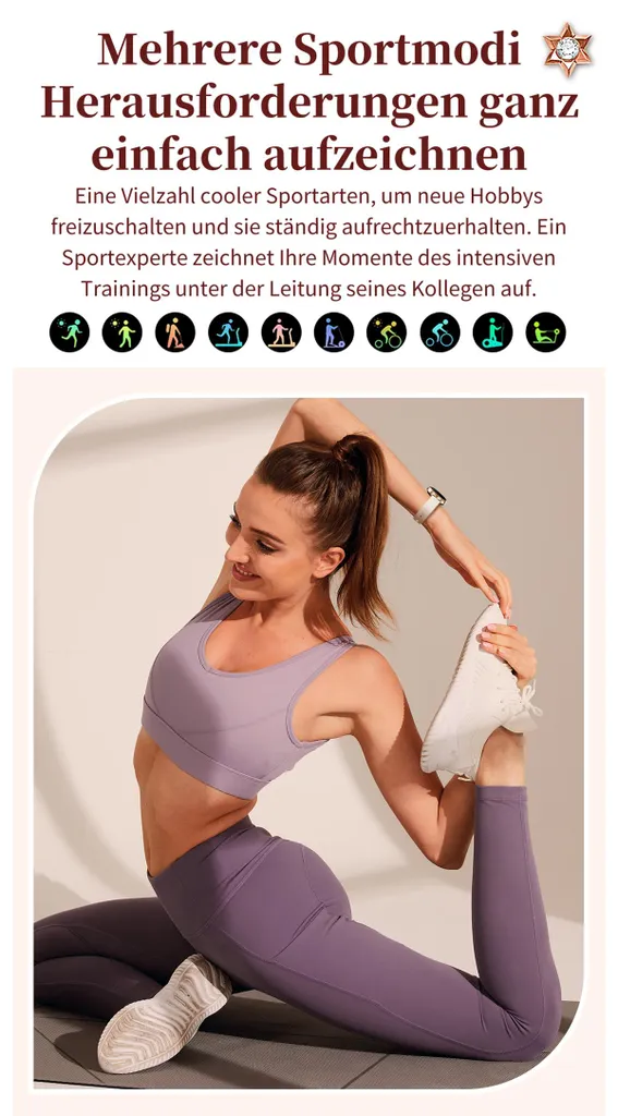 Raggiungi i tuoi Obiettivi: Smartwatch Donna 2026 Fitness Argento - 6