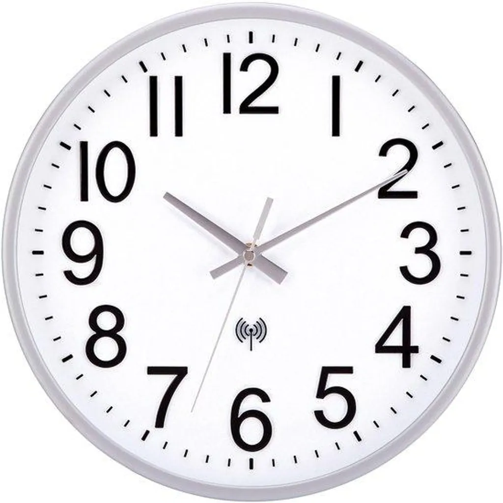 Pendule murale radiopilotée grise 30cm pour une heure exacte à vie