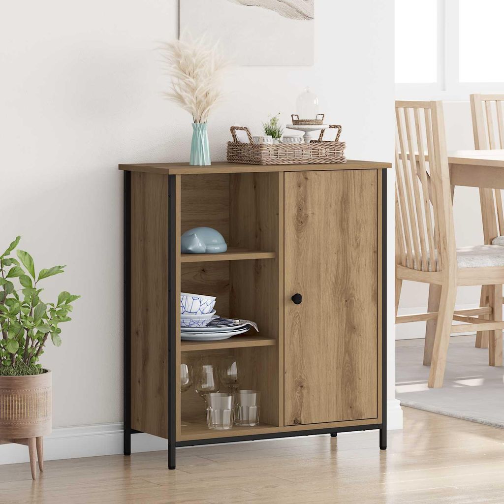 vidaXL Kredens dębowy Artisan 70 x 30 x 80 cm materiał Zdjęcie produktu 