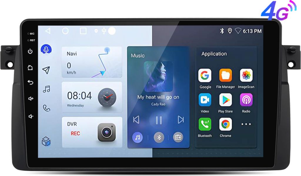 Carplay 9Zoll 4+64G Andriod13 Autoradio für BMW E46 GPS Navi WIFI BT RDS DSP DAB+ SWC 2 Din 8 Kern 4G SIM