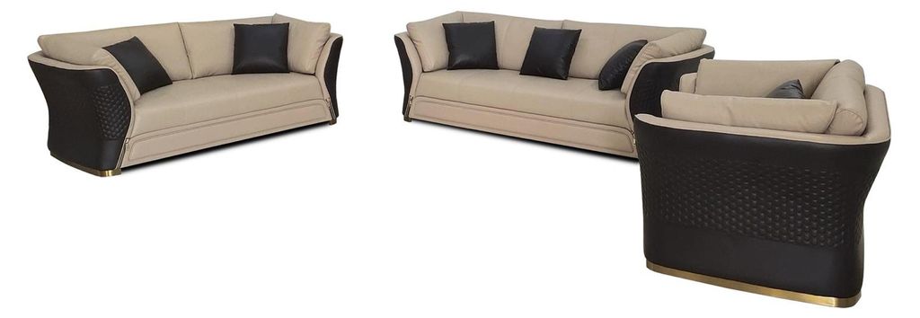 Sofa Dreisitzer Couch Polster Design Sitz Sofas Zimmer Möbel Moderne Leder 3er