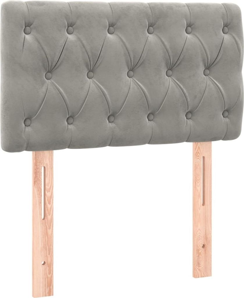 Kopfteil Hellgrau 80x7x78/88 cm Samt