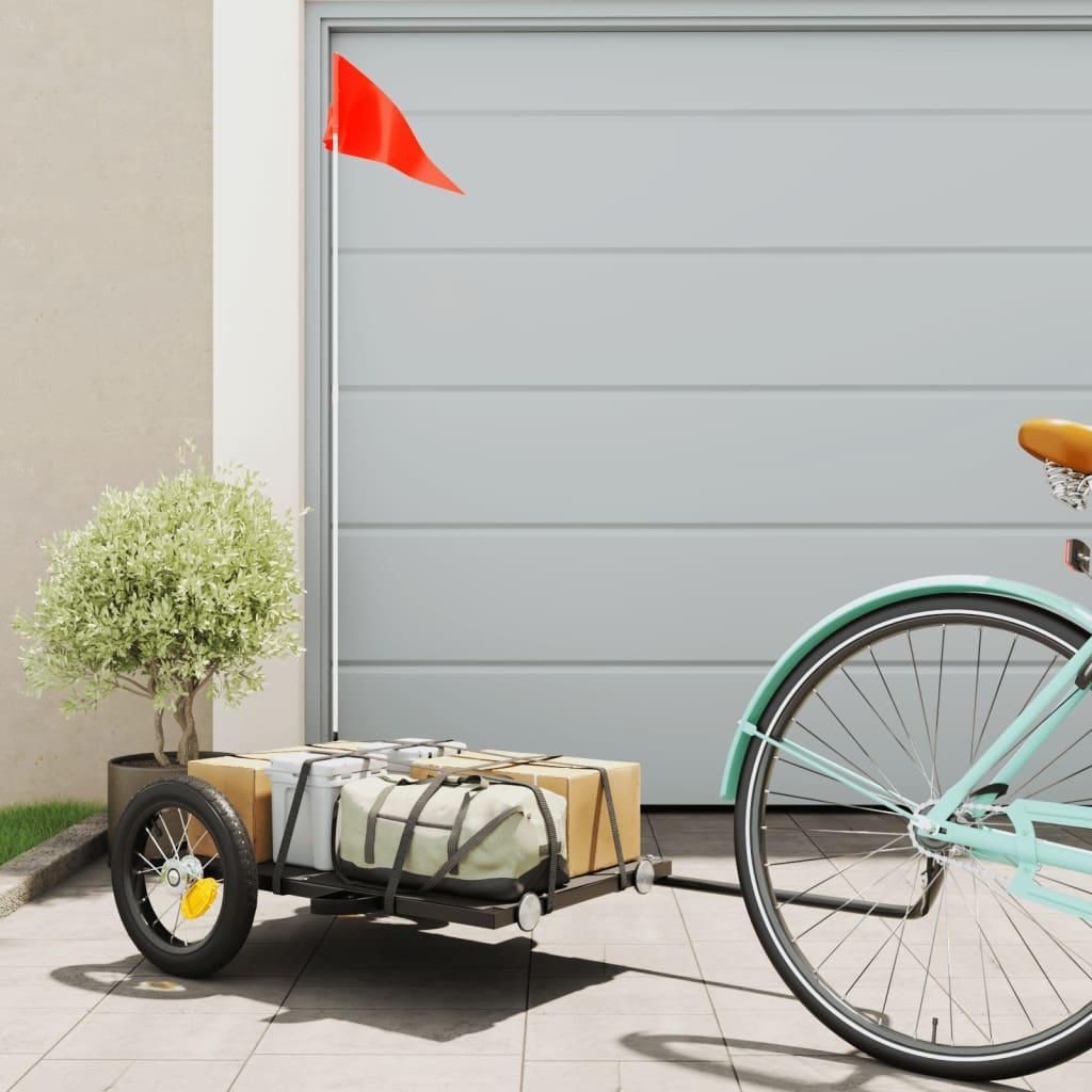 vidaXL Przyczepka rowerowa czarna 122x53x28 cm Żelazko Zdjęcie produktu 