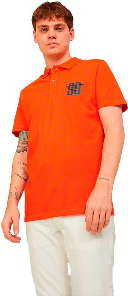Jack & Jones Logan Aop Kurzarm-poloshirt Orange M Mann Orange M