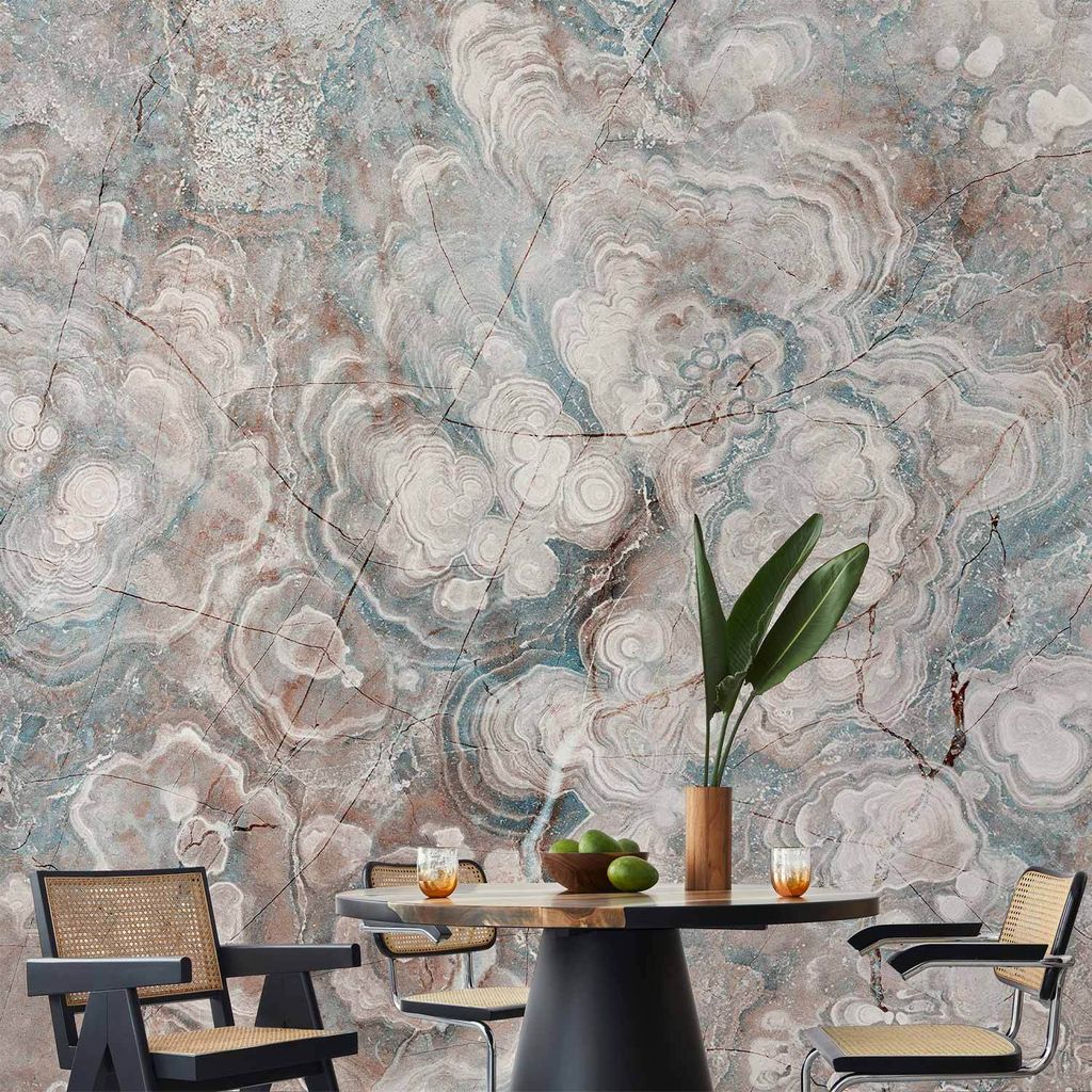 Vlies Fototapete - Marble Flowers - Natural Stone Structures in Pastel Colours 400x280 cm Muster f-B-10094-a-a
