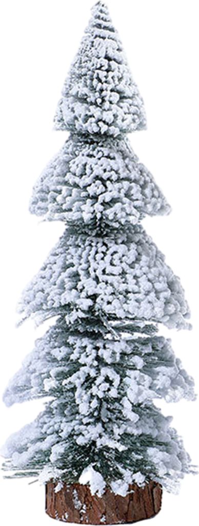 Miniatur-Schneekiefer für den Schreibtisch mit Holzsockel, künstliche Kiefernnadeln, Mini-Christbaumschmuck, Fotografie-Requisiten Weihnachtsgesc...