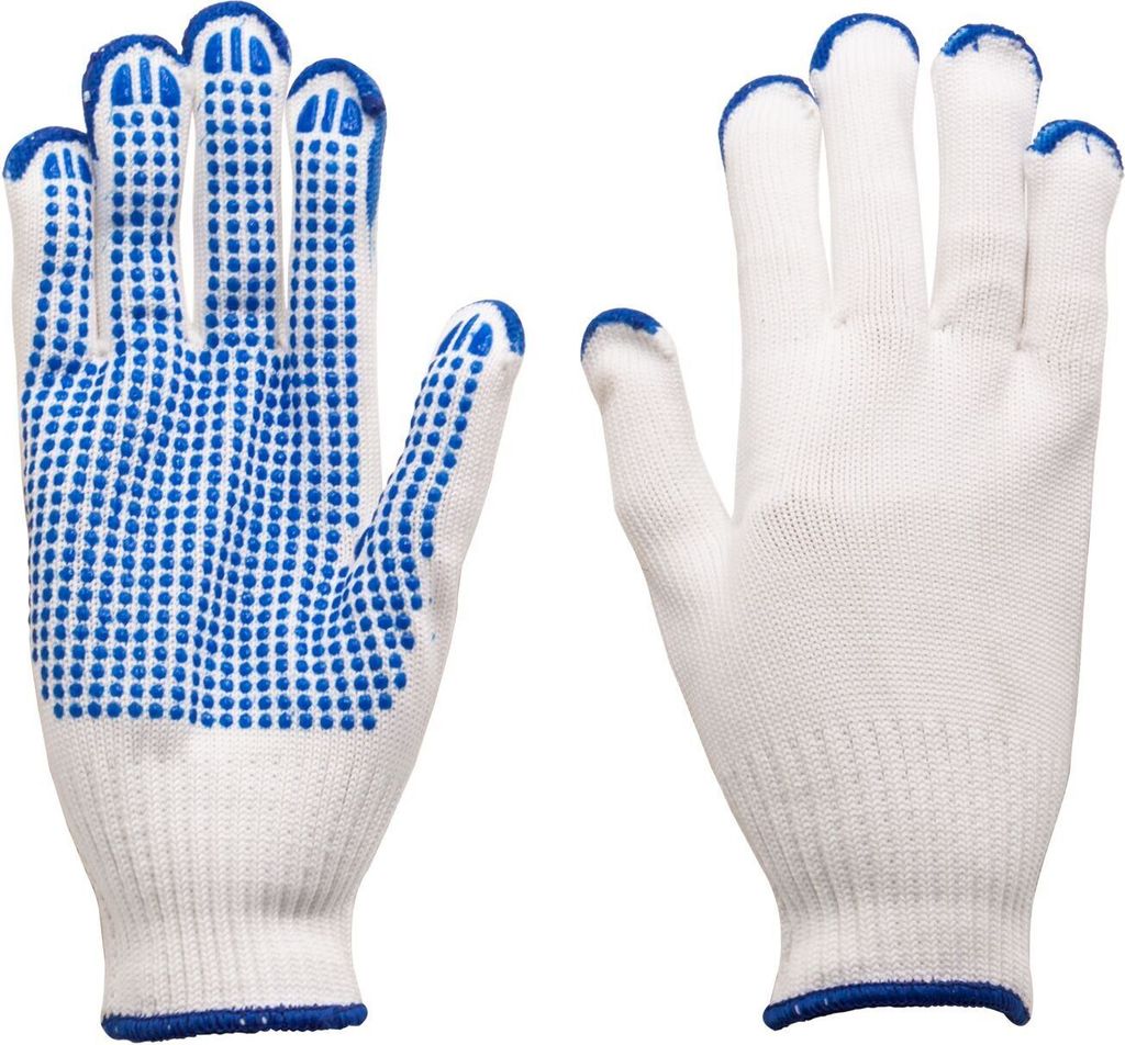 Arbeitshandschuhe - Strickhandschuhe mit blauen PVC-Noppen K1300 Größe 8