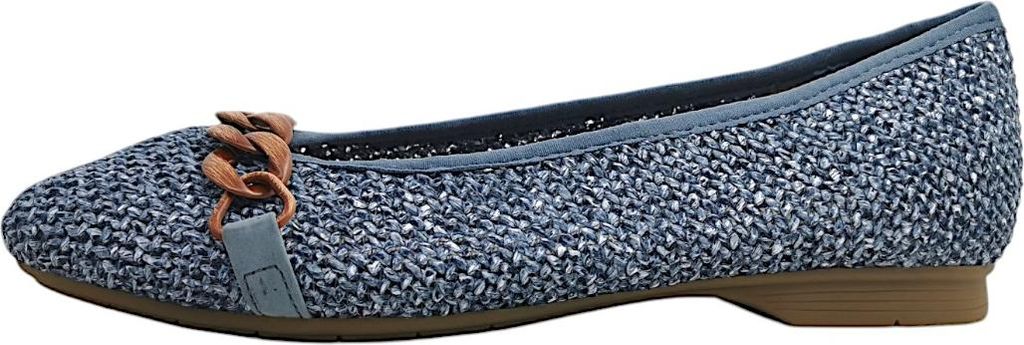 Jana Damenschuhe Ballerinas Blau Freizeit, Schuhgröße:39 EU