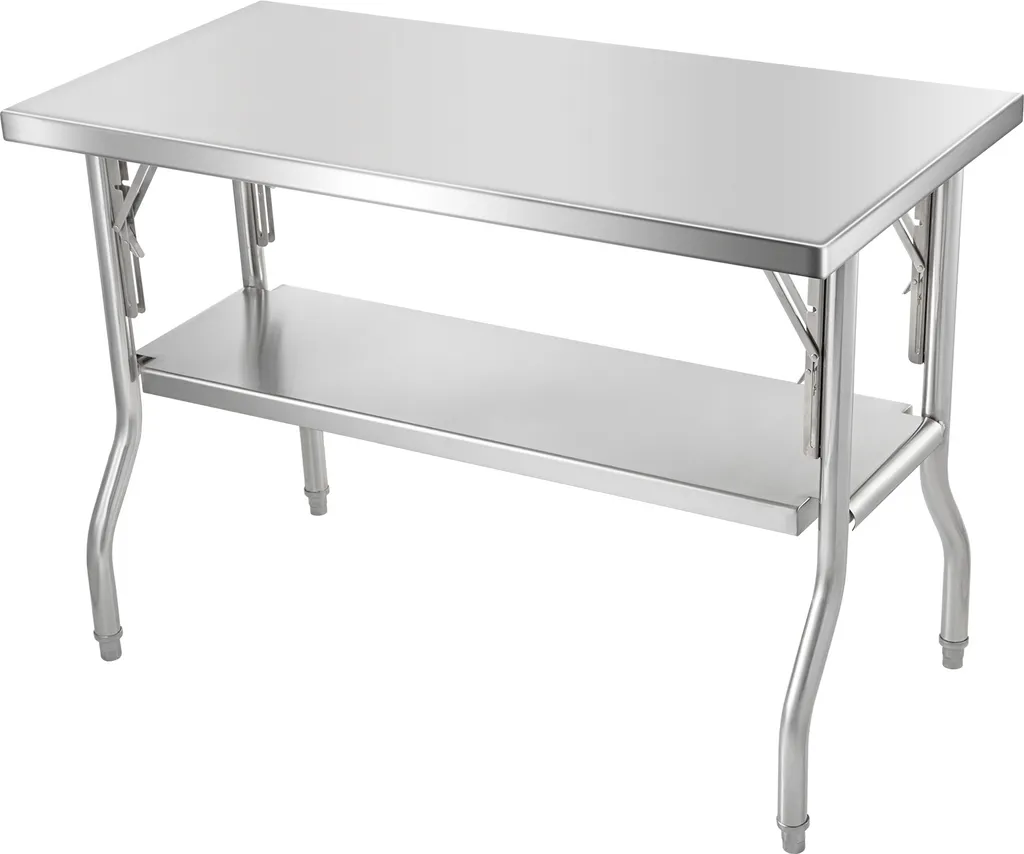 Table pliante de garage et cuisine 122x61cm en acier inox multifonction