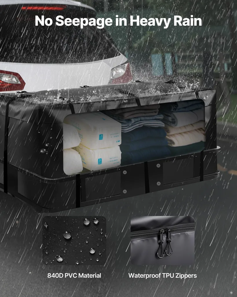 Sac de Transport Étanche pour Porte-bagages Arrière 566L PVC Renforcé