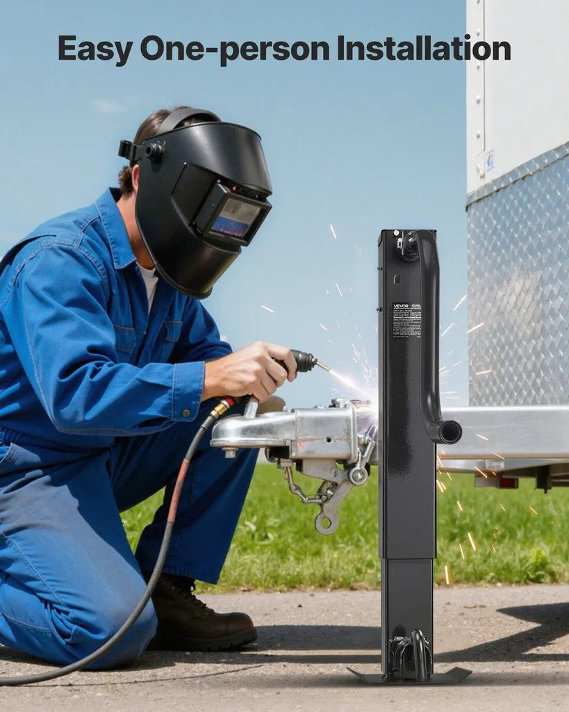 Cric de remorque haute capacité 5,4t à manivelle et profilé carré durable