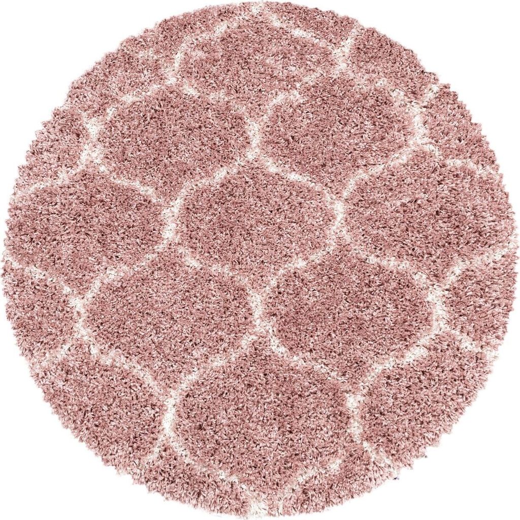 Hochflor Teppich Serena rund, Farbe: Rosa, Größe:80 cm rund Produktbild 
