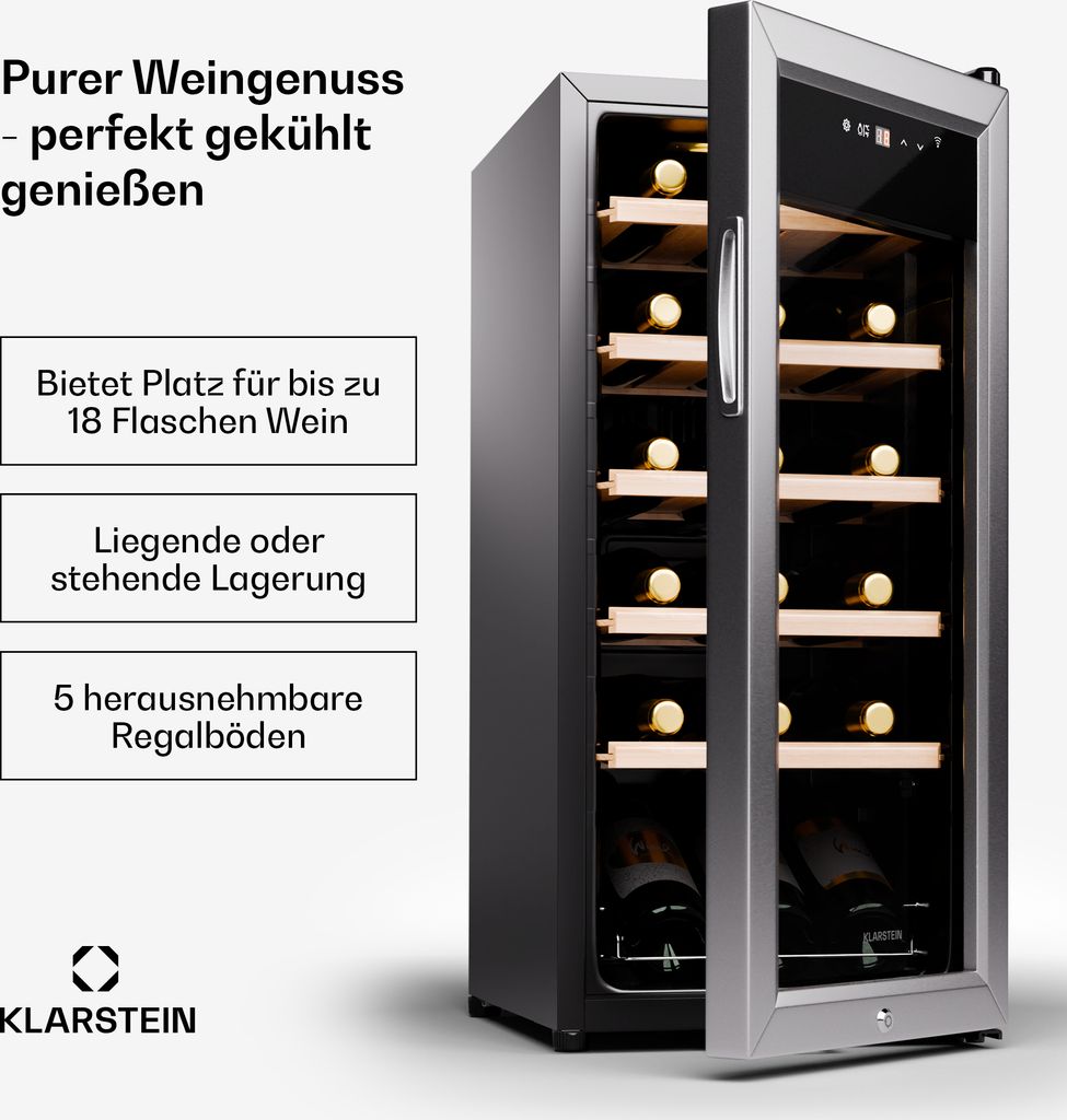 Klarstein Weinkühlschrank,1 Zone Getränkekühlschrank, Produktbild 2