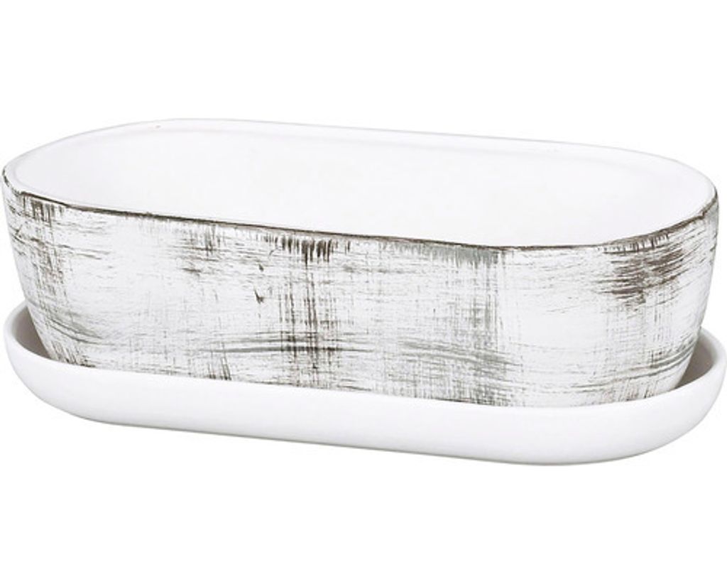 Truhlík na kaktusy KAKTUS GRID s podmiskou 34 cm žíhaný Obrázek produktu 