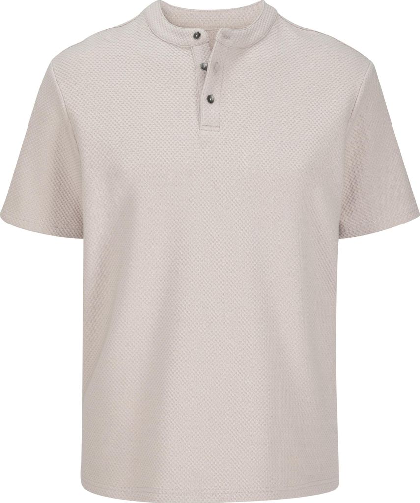 JOHN DEVIN T-Shirt Kurzarm-Poloshirt aus Struktur-Qualität creme Größe L