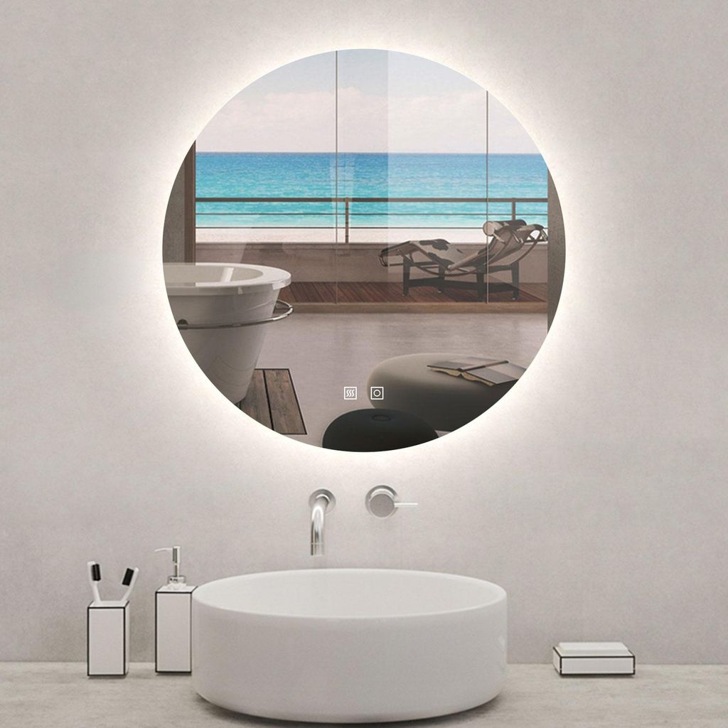 Miroir de salle de bain LED rond 90cm avec rétro-éclairage, Image du produit 