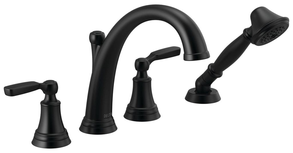 Roman Tub Armatur, Mattschwarz, 1-Griff, inkl. Handbrause