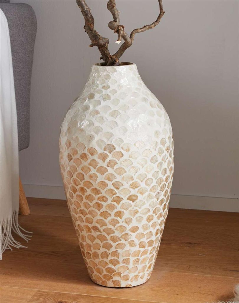 große Dekovase "Capiz" Bodenvase aus Bambus 50 cm hoch, Produktbild 