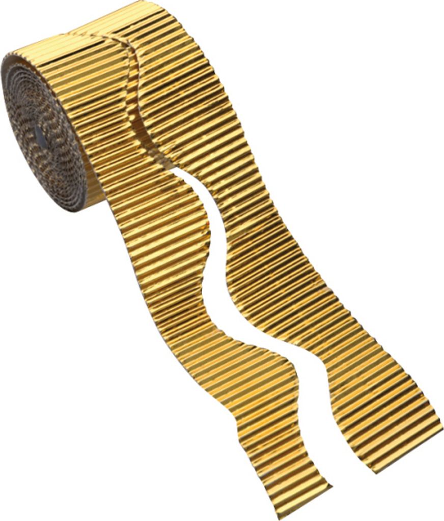 Wellpappe gold, 15 m auf Rolle, 50 mm breit