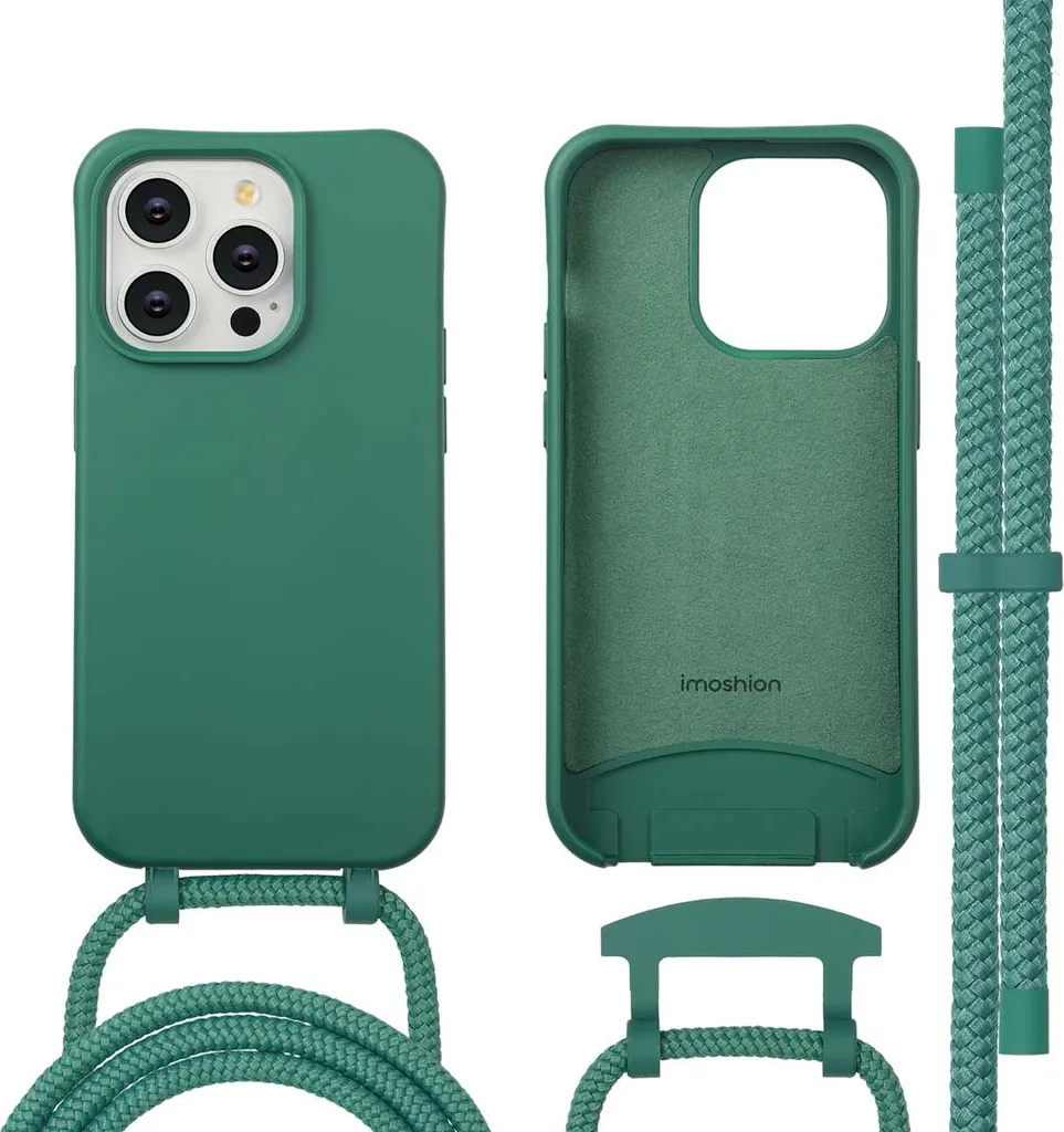 Custodia iMoshion MagSafe iPhone 14 Pro Verde con Laccio Removibile