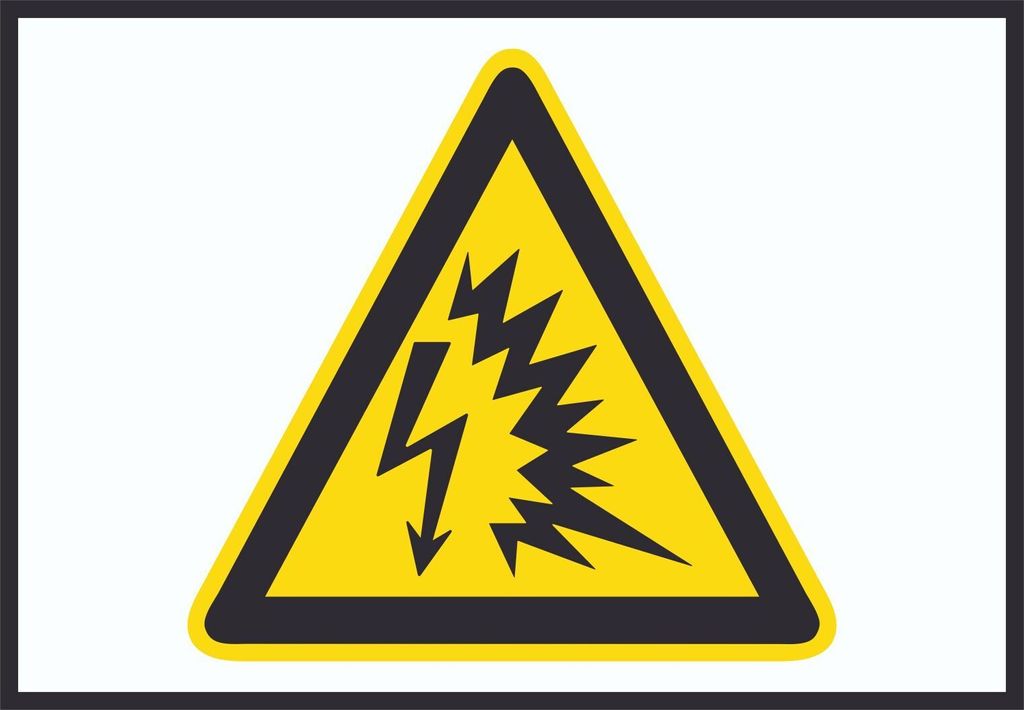 Achtung Lichtbogen Symbol A5 Rückseite selbstklebend Schild