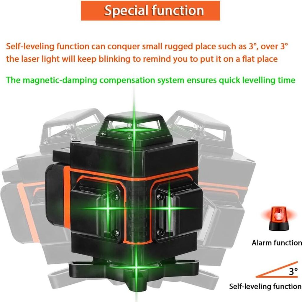 profi 4D 16 Lines Laser Level Grünes 360º Rotary Produktbild 6