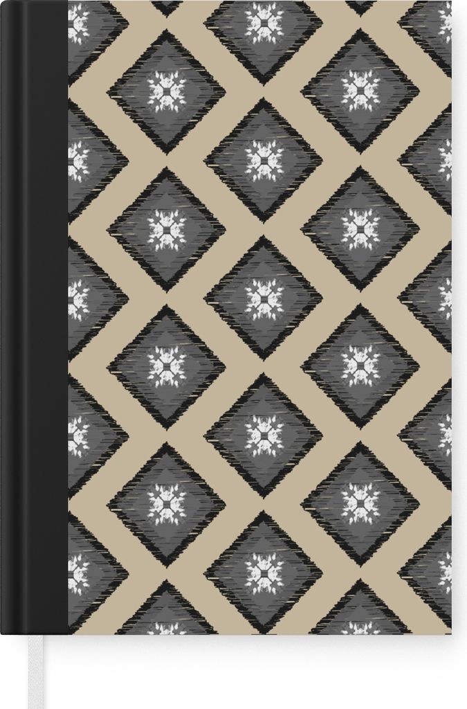 MuchoWow Notizbuch Tagebuch Haushaltsbuch Notebook A5 Diamanten - Indonesien - Muster - Notizblock - Notizheft - Notebook - Schreibblock - Papier