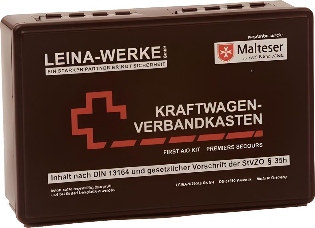 LEINA KFZ Verbandkasten Standard Inhalt DIN 13164 schwarz