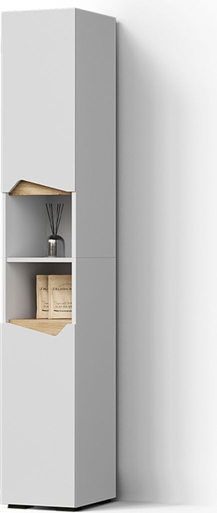 Badschrank Livinity Timavo Weiß 30 x 180 cm mit Türen, und Produktbild 