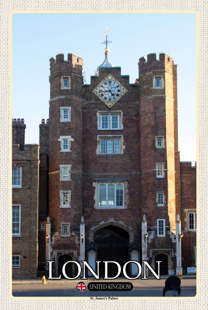 vianmo Holzschild 18x12 cm London St. James ́s Palace UK Bildmotiv Reisemotiv Abenteuer Reisen