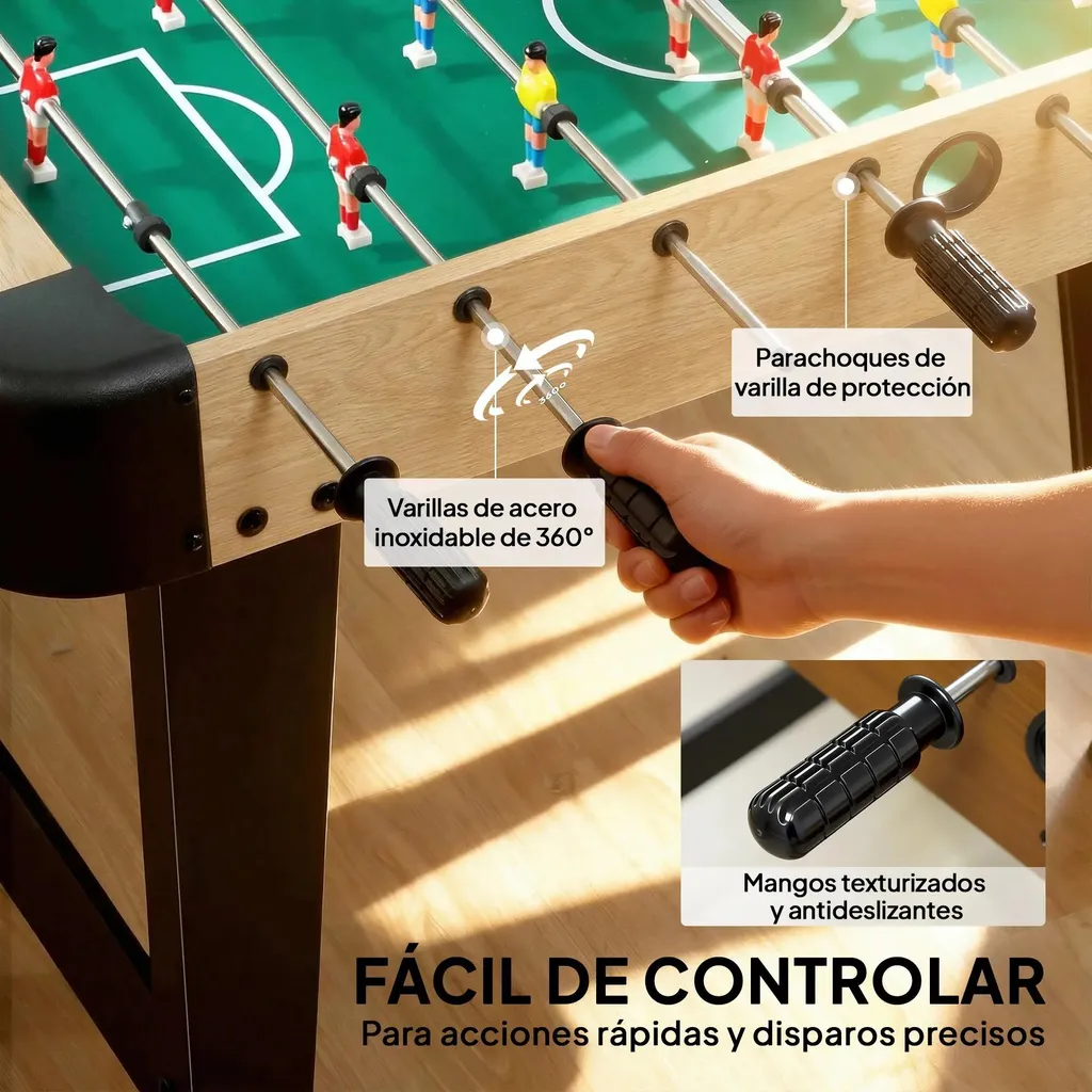 Table de Baby-foot de Salon Jaune - Jeu de Café Compact pour Ados - 6