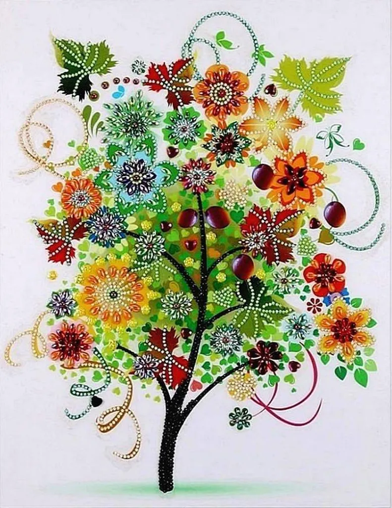 Loisir créatif Diamond Painting Arbre d'automne - Tableau strass à faire soi-même
