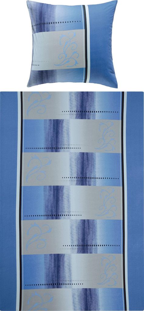 Erwin Müller Bettwäsche blau 1x 155x200 cm + 1x 80x80 cm