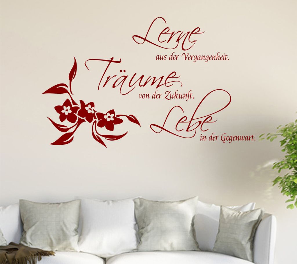 Lerne aus der Vergangenheit... Wandtattoo in 6 Größen - Wandaufkleber Wall Sticker - Dekoration, Küche, Wohnzimmer, Schlafzimmer, Badezimmer