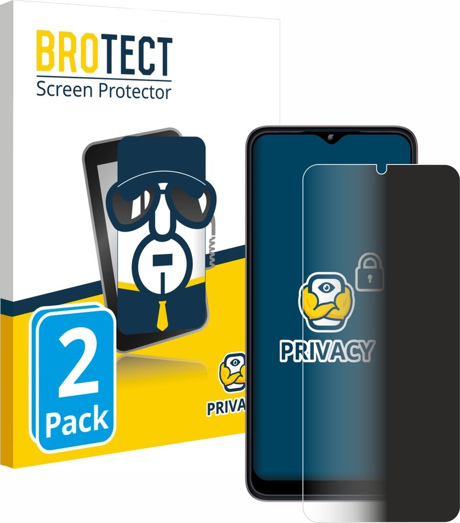 2x BROTECT Sichtschutzfolie für Telekom T Phone (2023) Anti-Spy Privacy Sichtschutz Blickschutz Folie Blaulicht-Schutz