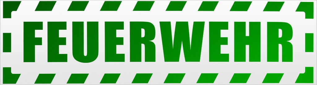 Kiwistar Feuerwehr Motiv 1 gestreift Magnetschild Schild magnetisch - 20cm Grün - reflektierend - Magnetfolie für Auto PKW Kfz