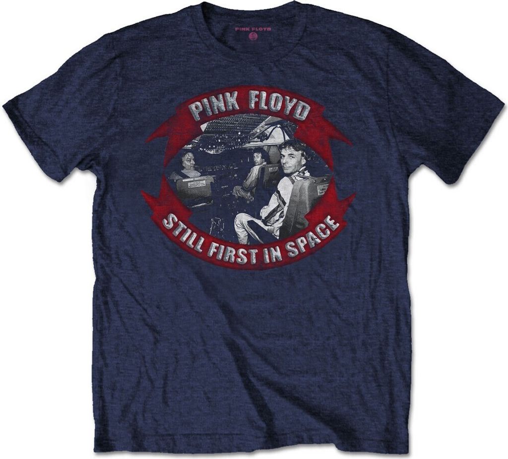 Pink Floyd - "First In Space Vignette" T-Shirt für Herren/Damen Uni RO5528 (L) (Marineblau)