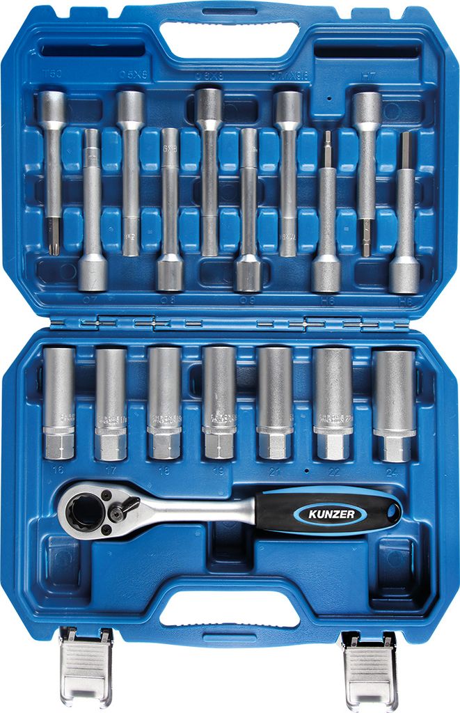 Kunzer Steckschlüsselsatz 1/2" für Stoßdämpfer 18-tlg. 7SSS18.1