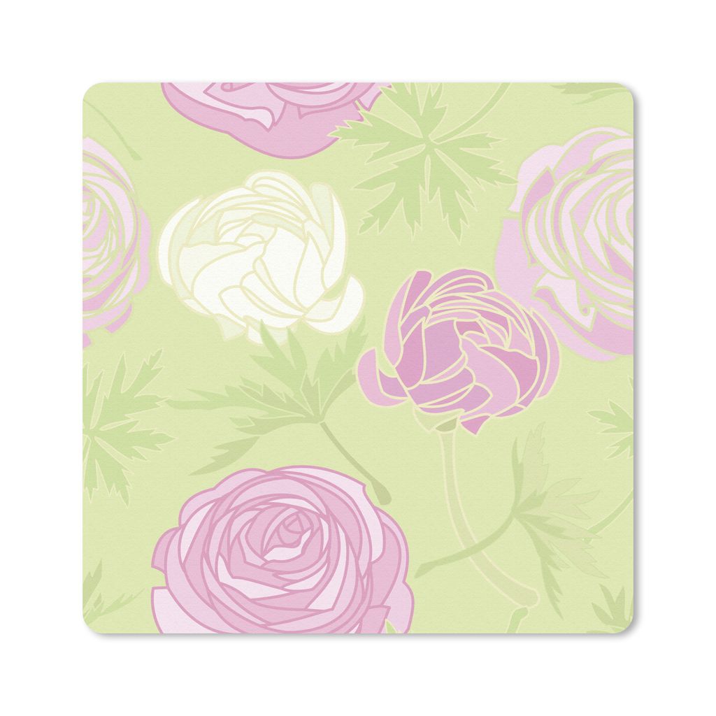 MuchoWow Mauspad Mousepad Rose - Pastell -- Muster 30x30 cm - Mousepads - Maus Mat - Pad - Mausunterlage - Gaming