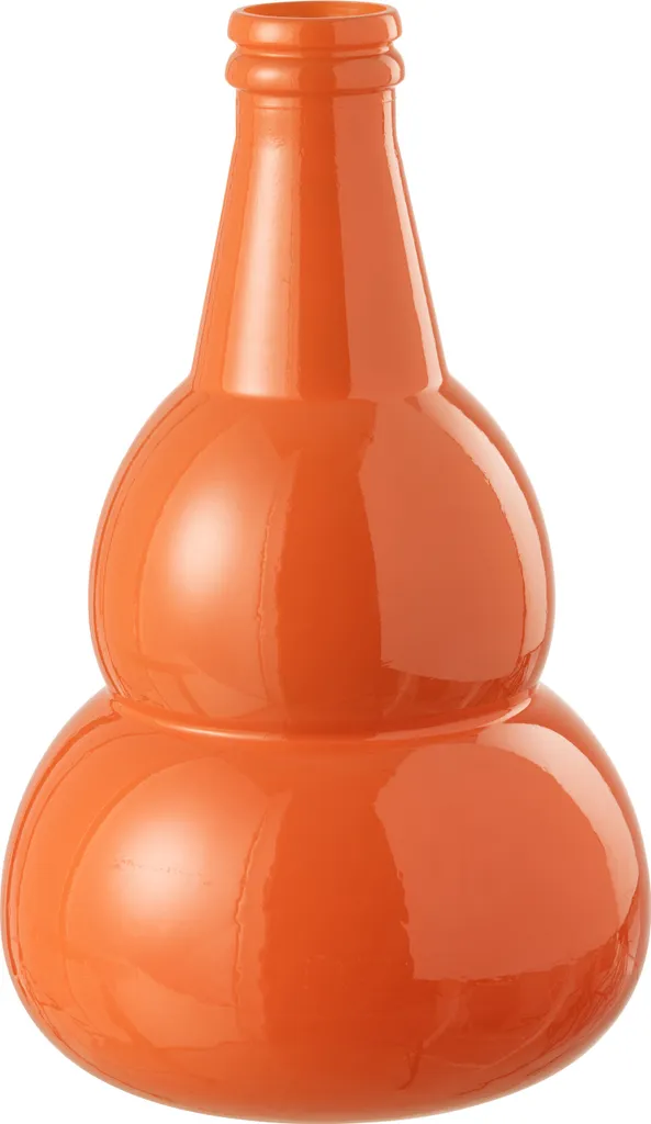 J-Line Vase Cocoon en Verre Orange - Décoration Artisanale 25cm