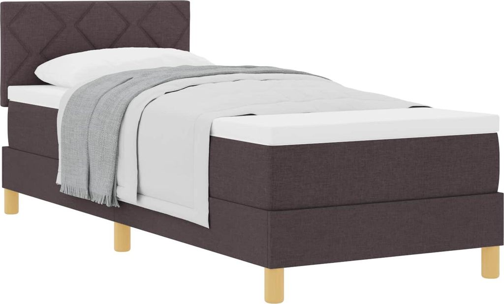 Boxspringbett mit Kissen Dunkelbraun 80 x 200 cm Stoff