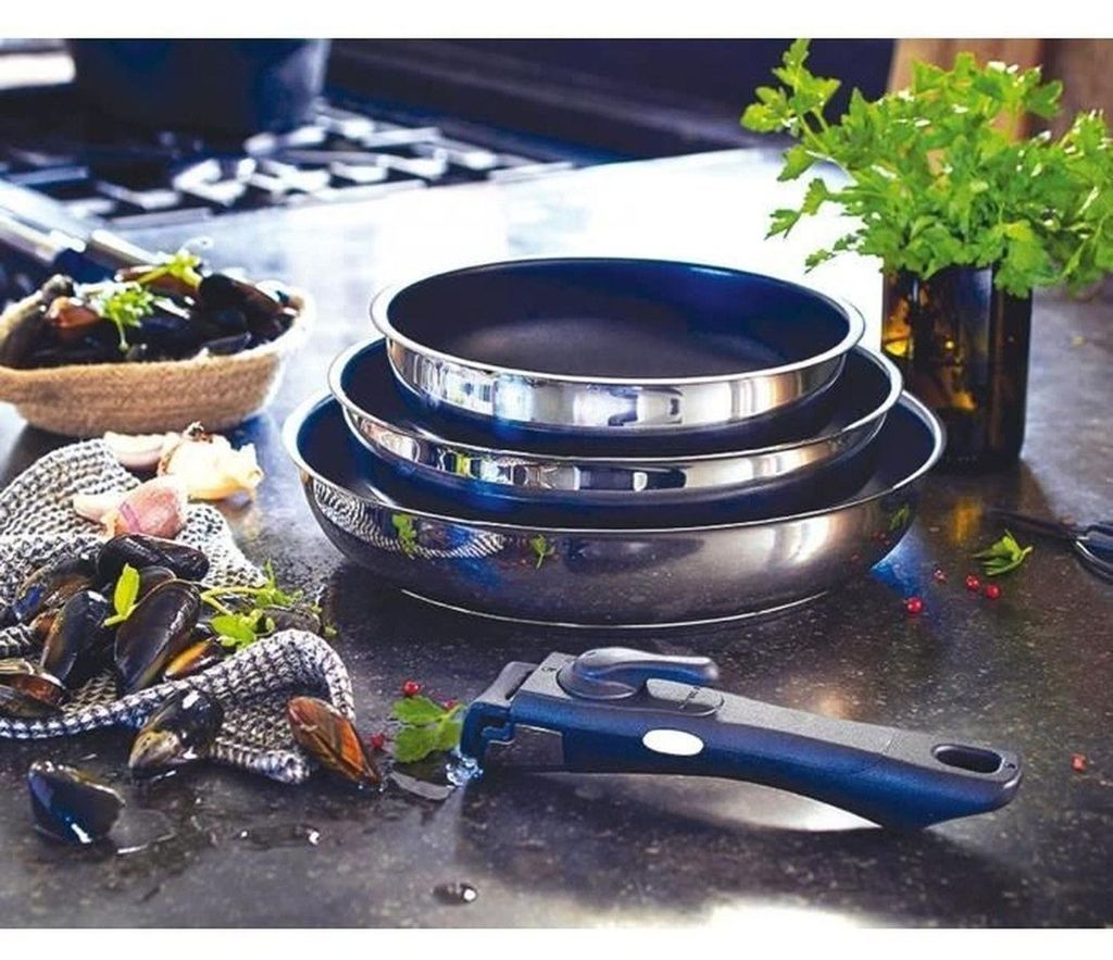 3 Comète Bratpfannen – 20 / 24 / 28 cm – Abnehmbarer Griff – Edelstahl