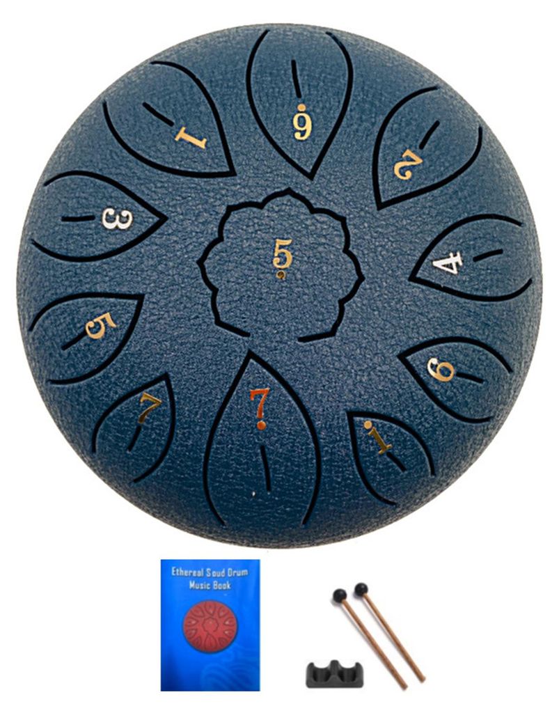 6-Zoll-Stahltrommel mit Schlägeln, Notenaufklebern, 11 Töne, C-Dur, Meditation, Yoga, Klangtherapie, Handpan-Trommel, musikalisches Perkussionsin...