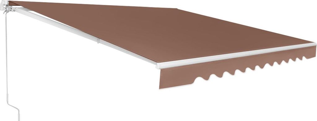 GOPLUS 4x2,5m Gelenkarmmarkise, Sonnenschutz Markise, Balkonmarkise, Einziehbar mit Handkurbel, Sonnenschutz, Anti-UV