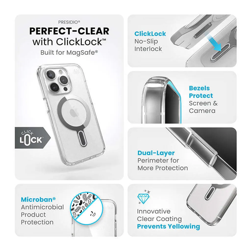 Coque Anti-rayures iPhone 15 Pro Speck MagSafe Transparente Robuste