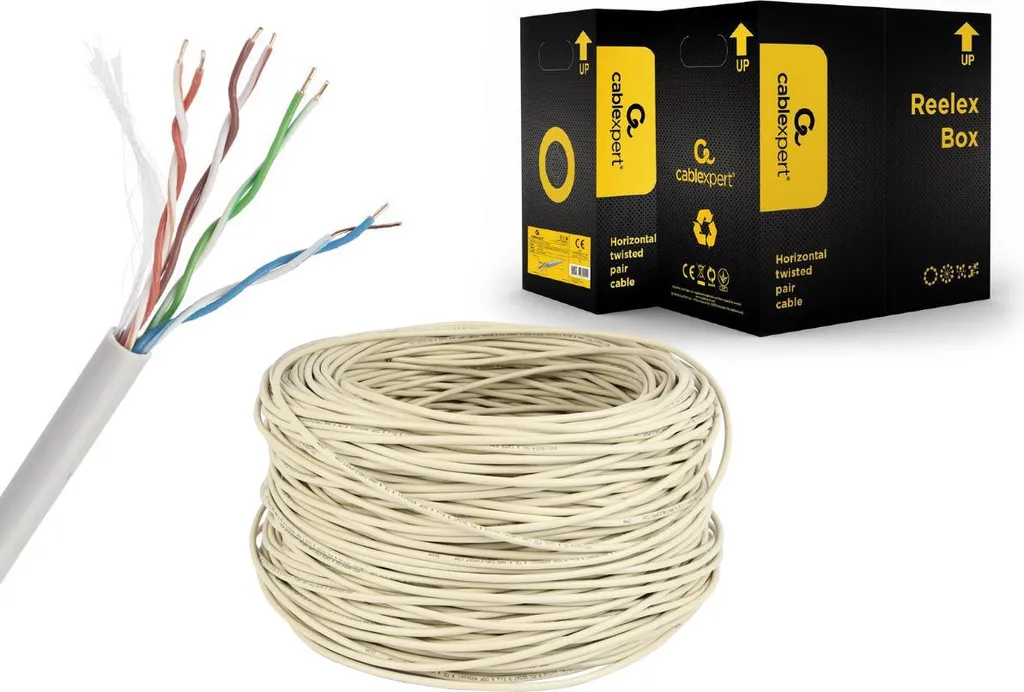 Câble Ethernet CAT5e 305m UTP LSZH Massif avec Gaine Faible Émission